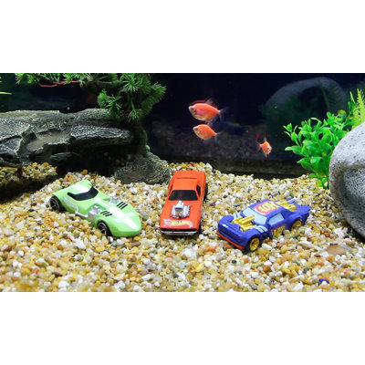 Penn Plax Hot Wheels Small 3-Piece Aquarium Decoration Bundle